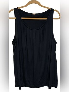 J.Crew Black Silk Blend Sleeveless Pleated Tank Top Size Large
